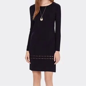 Tory Burch Black Harley Sweater Dress Merino Wool Size Medium Retail 498.00